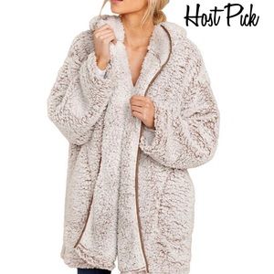 🎉HP🎉NWT Fleece Hooded Cardigan Coat
